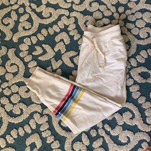 GAP White and Rainbow Joggers